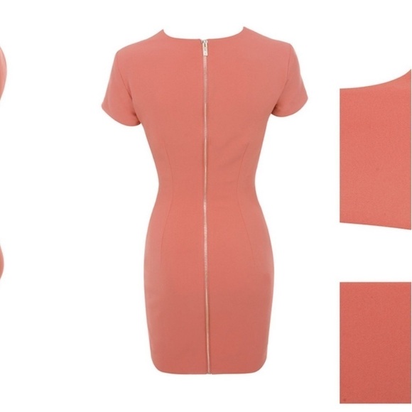 NWT House of CB Salmon Coral Cutout Short Sleeve Bodycon Mini Dress Size M - Picture 14 of 15
